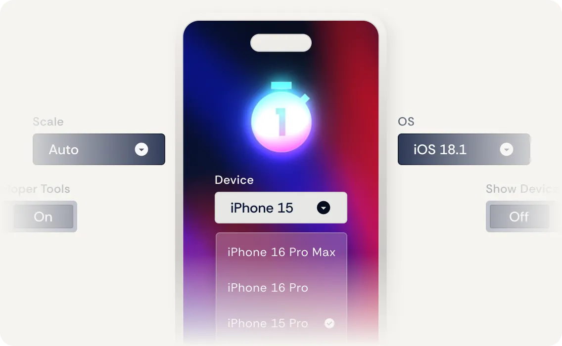Launch apps quickly across various emulators, devices, and OS
